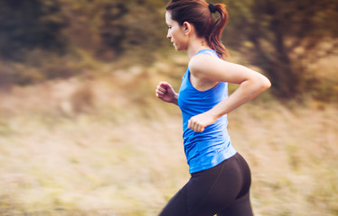 Woman running at nature