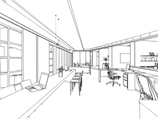 outline sketch of a interior