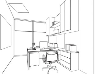outline sketch of a interior