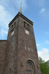 Fototapeta na wymiar Tower of Narvik church