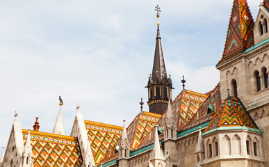 The roof of the Matthias Church in Budapest.