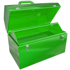Green Metal Open Toolbox Empty Store Tools Project Work