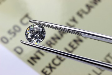 geschliffener Diamant mit Zertifikat
