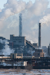 Smoking metal plant in Kazakhstan