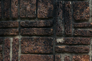 Laterite brick wall