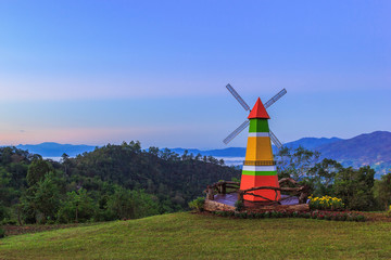 Decorative turbines on mountain at Wiang Haeng, Chiang Mai, Thai