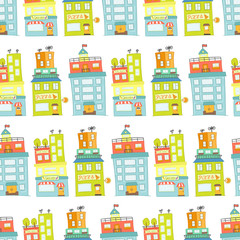seamless pattern with  houses