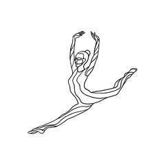 Art gymnastics dancing woman, vector illustration