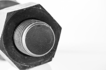 Close up of the grey bolt