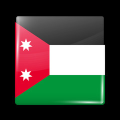 Old Version of Flag of Iraq. Glassy Icon Square Shape