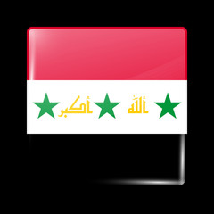 Proposed Flag of Iraq. Glassy Icon Square Shape