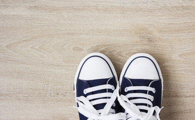 Shoes on the wooden floor