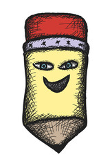 doodle comic happy pencil, illustration icon