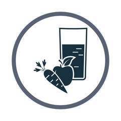 Apple with carrots juice icon