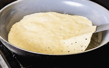 Making Pancakes on frying pan