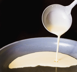 Making Pancakes on frying pan