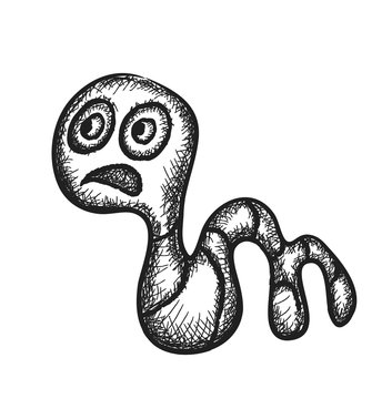 doodle worm,  illustration icon