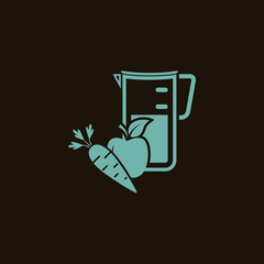Apple with carrot juice icon