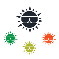 Sun in glasses icon