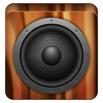 wooden sound speaker icon