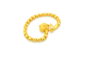 Gold Bracelet isolated on White Background