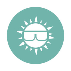 Sun in glasses icon