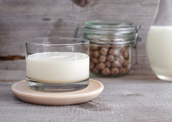 Fresh homemade yogurt in a glass