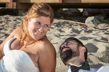 Wedding day at sea and in the forest