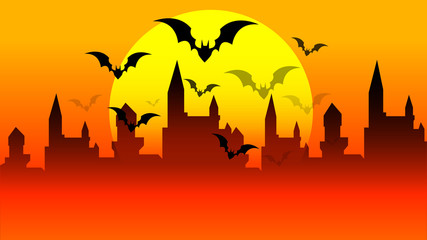 halloween sfondo, cielo, pipistrelli