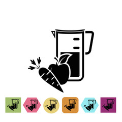 Apple with carrot juice icon