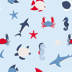 Seamless pattern in marine style