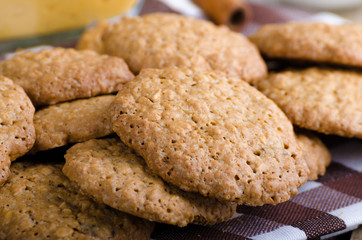 Homemade cookies with pumpkin cinnamon dip