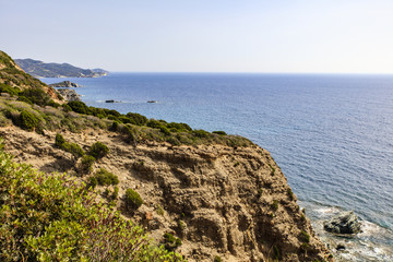 Fototapeta na wymiar Kliffen bij Teulada provincie Cagliari op Sardinië