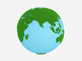 World Map with Grass