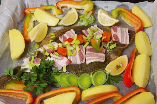 raw  fish flounder