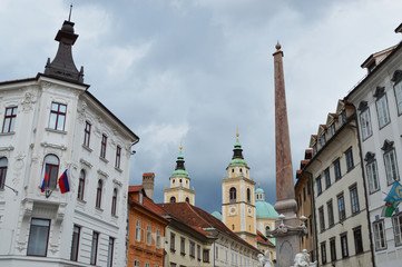 Fototapeta na wymiar ljubljana downtown capital of slovenia