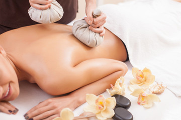 Cute girl is enjoying skin care treatment