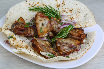 Grilled lamb ribs