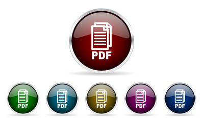 pdf vector icons set