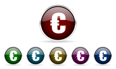 Obraz premium euro, vector icons set