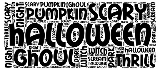 Obraz premium Halloween Black Word Tag Cloud
