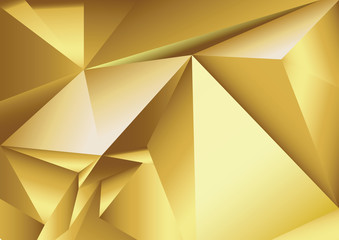 Abstract gold geometric background. 3d polygonal texture.