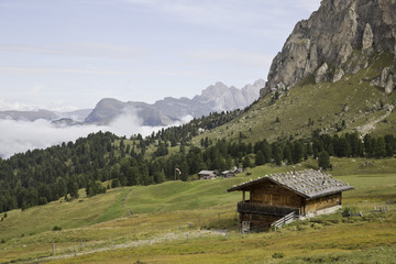 Auf der Seiser Alm in S&uuml;dtirol mit blick auf den Schlern