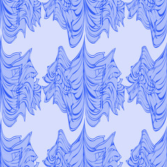 Abstract blue vector seamless pattern