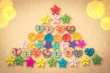 Christmas tree of buttons
