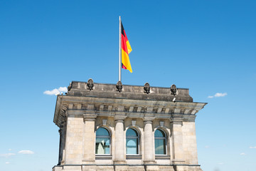 On the roof of Reichstag - German parliament in Berlin, Germany.