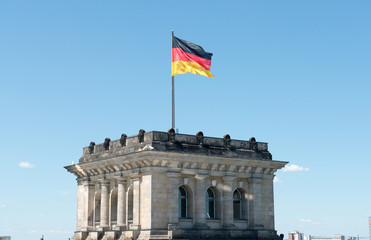 On the roof of Reichstag - German parliament in Berlin, Germany.