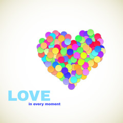 Colorful Confetti Heart. Vector