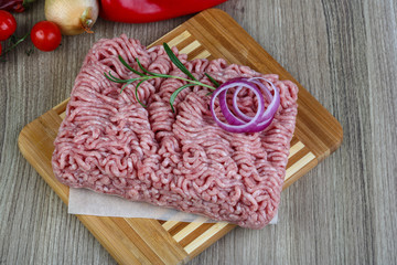 Raw minced pork meat
