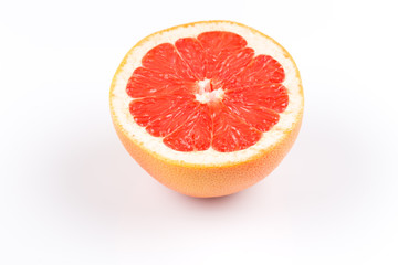 slice of grapefruit isolated on white background